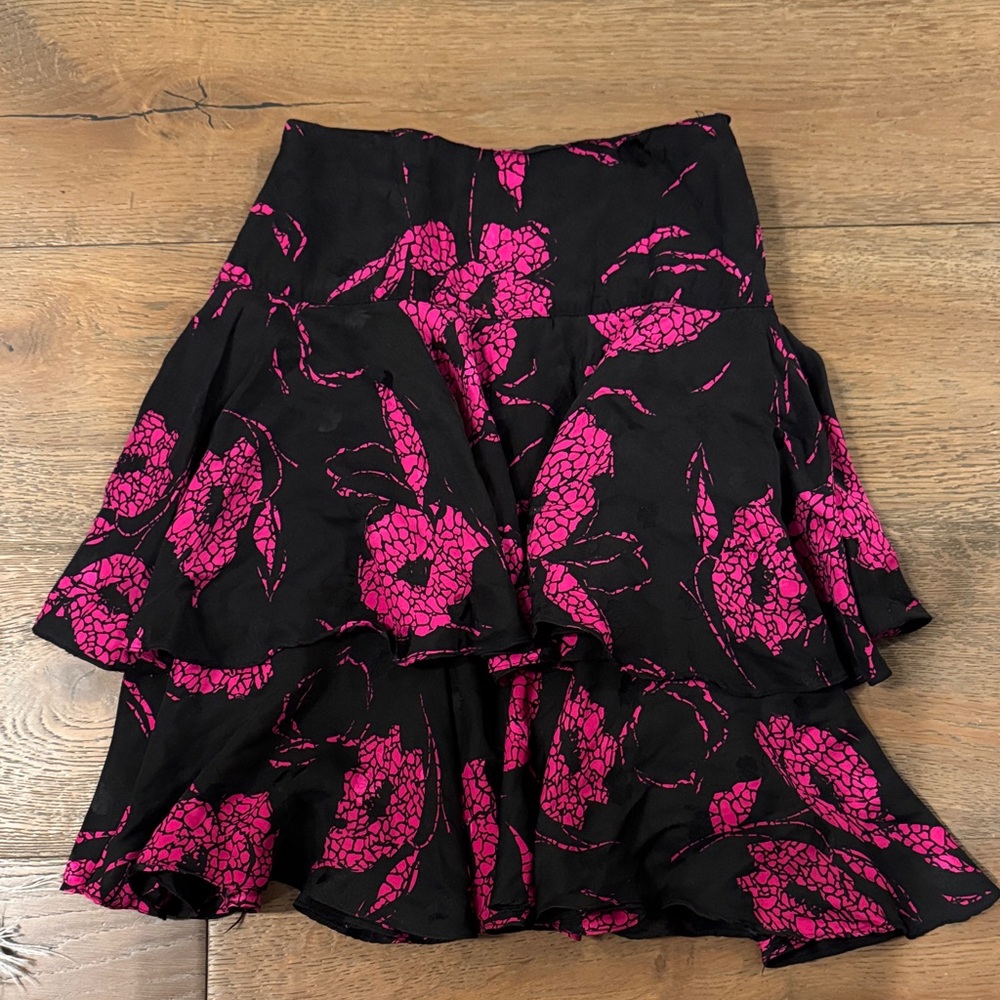 Floral Black and Pink Women's Skirt